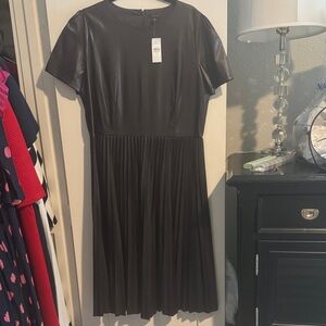 Ann Taylor Dark Eggplant Faux Leather Dress